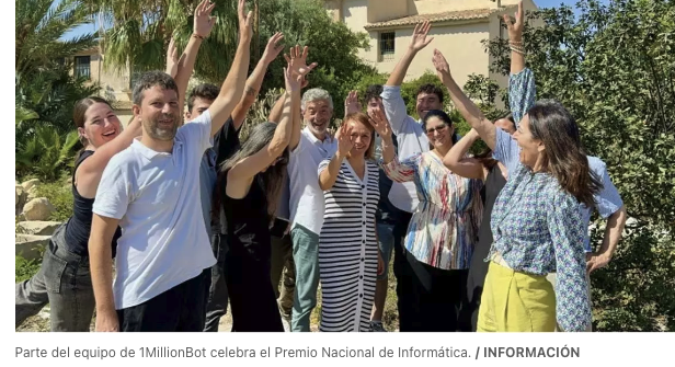 La alicantina 1MillionBot gana el Premio Nacional de Informática